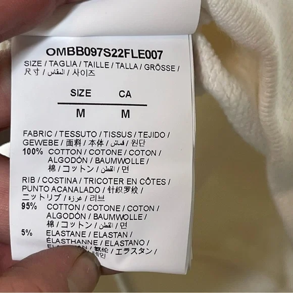 Off-White Printed Cotton-Jersey Hoodie in White sz M - Picture 9 of 11
